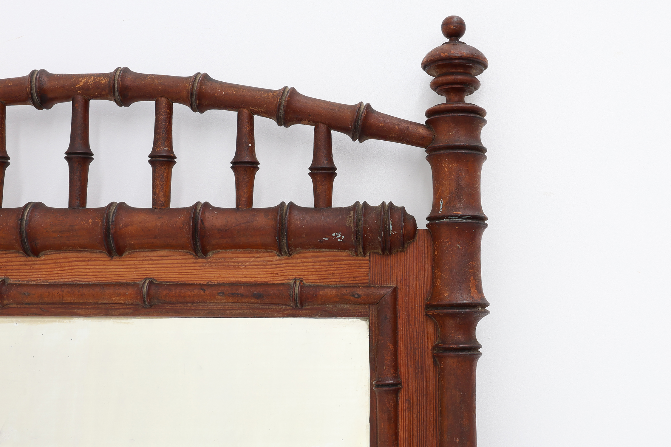 Antique 19th century faux bamboo mirror in wood, Francethumbnail